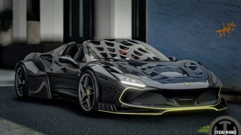 Ferrari F8 EVO edition mid-engine supercar for FiveM in profile