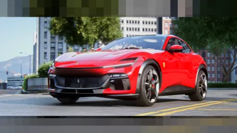 Ferrari Purosangue FiveM add-on super-SUV parked in the city