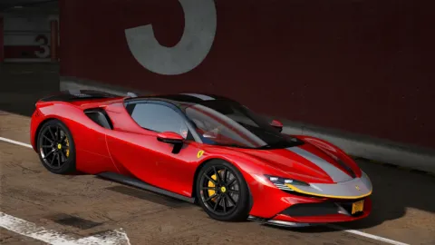 Ferrari SF90 Spider exotic convertible for FiveM with roof down