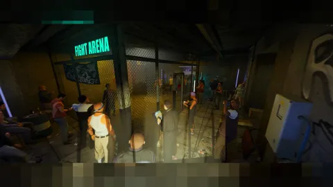 Fight Club MLO underground arena with ring and surrounding seating — view 2