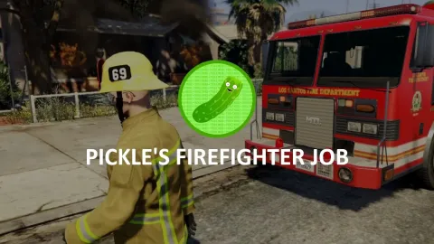 Firefighter Job FiveM script — firefighters battling a building fire
