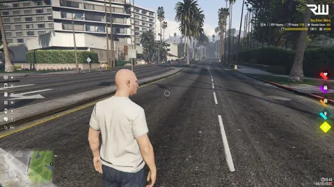 FiveM HUD script showing health, armor, hunger and thirst bars