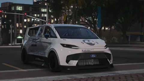 Ford SuperVan 4 2022 with extreme aero body parked on a FiveM circuit