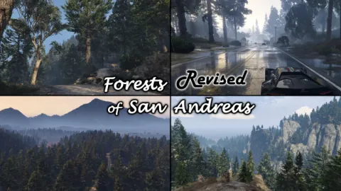 Forest of San Andreas adding dense trees and vegetation to a FiveM hillside