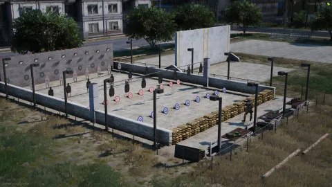 Shooting range MLO with firing lanes and targets in FiveM — view 2