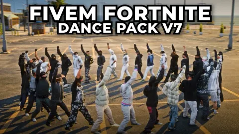 Fortnite dance pack emote in action on a FiveM avatar