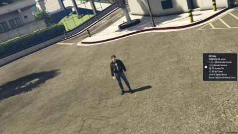 Free camera system capturing a cinematic FiveM scene — view 2