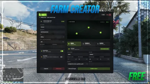 FiveM farming route creator menu placing collector and seller points