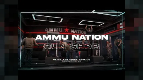 Ammunation MLO gun store interior with counters and shooting range in FiveM