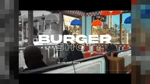 Burgershot MLO restaurant interior with kitchen and dining floor in FiveM