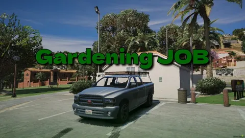 Gardening job script watering plants on a FiveM roleplay farm