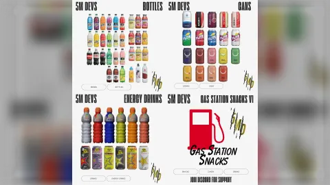 Gas station food and drinks pack for FiveM ESX — usable bottles, cans and energy drink items