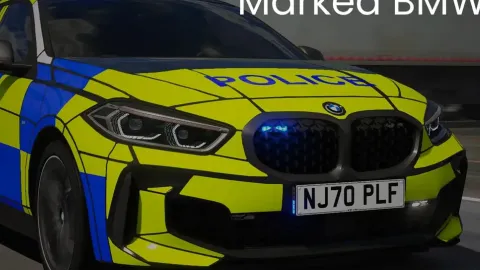 Generic Police 2020 BMW M135i JX Modifications front view - FiveM police car