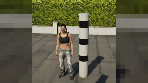 German speedcam prop traffic camera placed beside a city road — FiveM prop