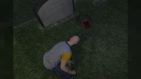 Grave robbery script cemetery dig site in a FiveM server — view 2