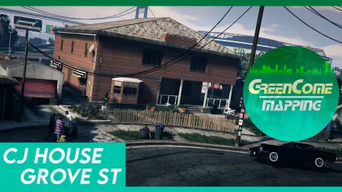 Greencom CJ House Grove Street MLO interior view - FiveM gang and criminal MLO
