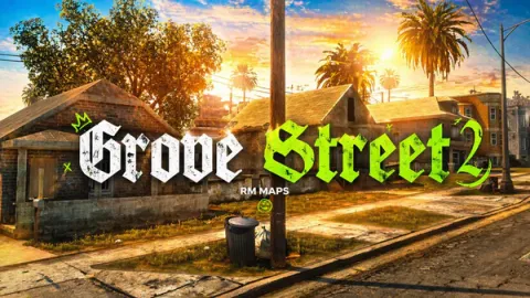 grove street hood 2 mlo block with houses, yards, and street props — FiveM MLO