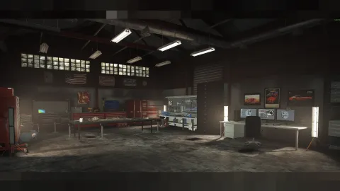 Hayes Dean Garage MLO multi-bay auto shop interior in FiveM