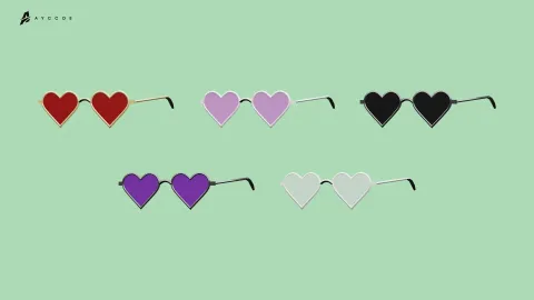 Heart Glasses preview - FiveM clothing pack