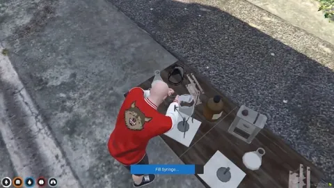 Heroin drug script processing lab in a FiveM server