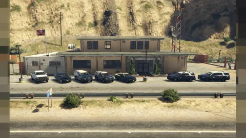 Highway patrol station MLO with offices, cells, and garage in FiveM