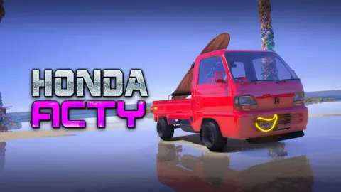 Honda Acty kei truck parked in a FiveM street