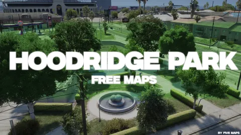 Hoodridge Park MLO green space with paths and benches in FiveM