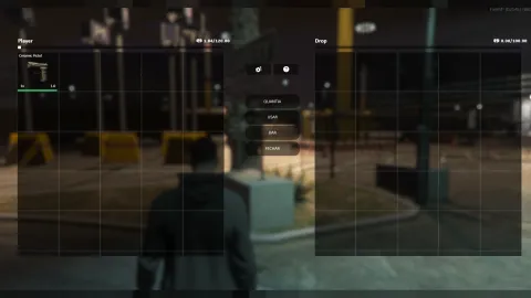 Inventory system V4 drag-and-drop grid open on a FiveM character