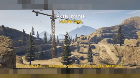 Iron mine mlo open-pit site with tunnels for FiveM mining roleplay