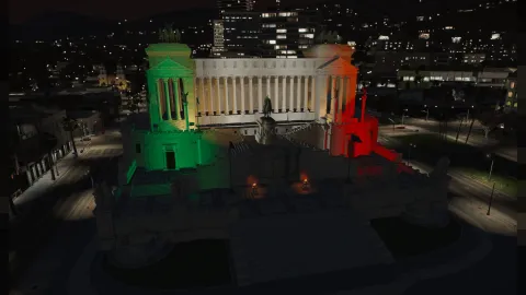 Italian monuments and statues arranged around a city plaza — FiveM MLO