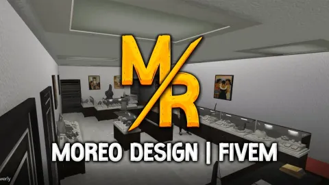 Jewelry store mlo upscale shop with display cases and vault in FiveM