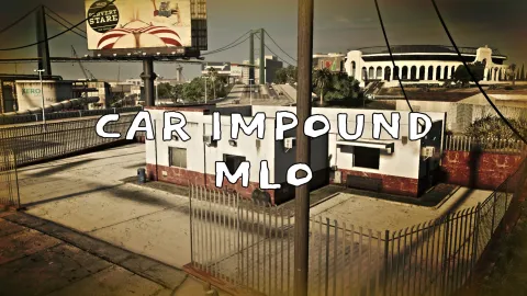 Car impound mlo fenced lot with parked vehicles and office — FiveM MLO