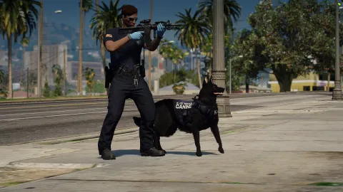 K9 dog ped police dog character standing in FiveM