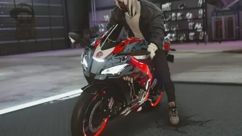 Kawasaki ZX10R ANIMATED front view - FiveM motorcycle