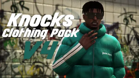 Knocks clothing pack outfits previewed on a FiveM character