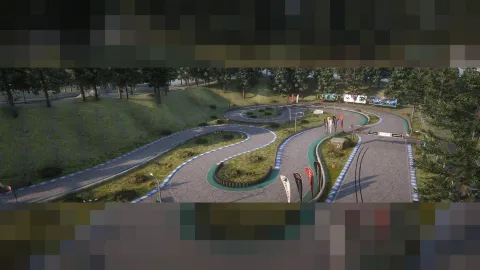 Kunitomi circuit mlo race track with pit lane and grandstands — view 2