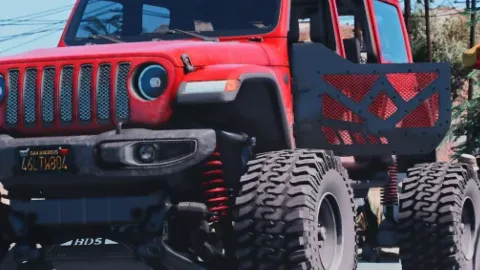 Lifted 2020 Jeep Sahara front view - FiveM off-road vehicle