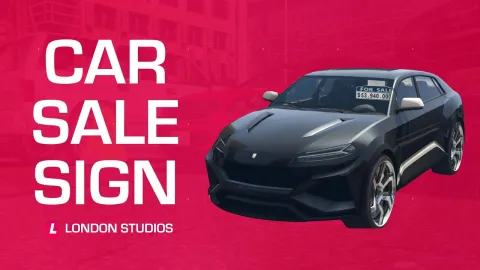 London Studios Car Sale Sign in-game UI - FiveM garage and vehicle script