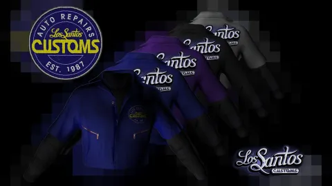 Los Santos Customs clothes branded mechanic uniform on FiveM freemode character
