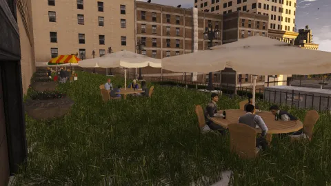 Mini park mlo neighbourhood green space with paths for FiveM roleplay — view 2
