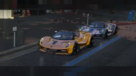 Lotus Evija widebody hypercar with animated spoiler in FiveM