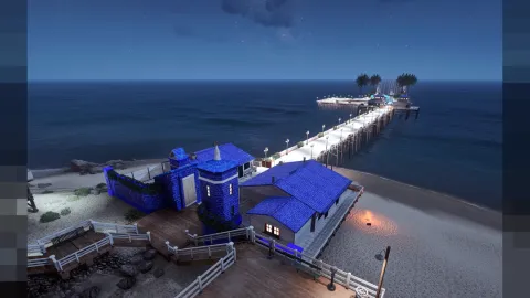Lux pier mlo waterfront boardwalk with lighting over the water — FiveM MLO