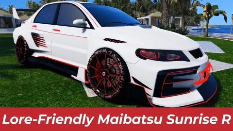 Maibatsu Sunrise R lore-friendly FiveM tuner car — view 2