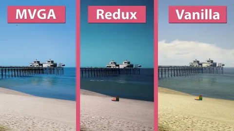 Make Visuals Great Again overhaul shown in a FiveM city scene