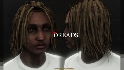 Male dreads hair on a FiveM MP Male ped