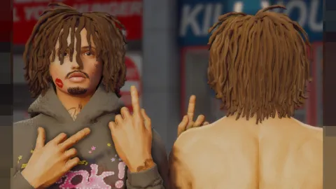 Male locks hair on a FiveM MP Male ped