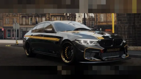Manhart MH5 tuned super-sedan parked on a FiveM night street