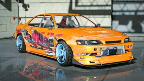 Mark 290 drift car sliding through a FiveM corner