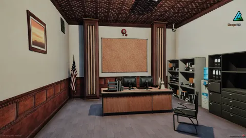 Detective bureau mlo office with desks and an evidence board — FiveM MLO