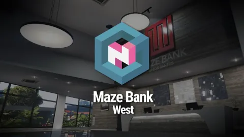 Maze Bank West MLO shown in a FiveM roleplay server